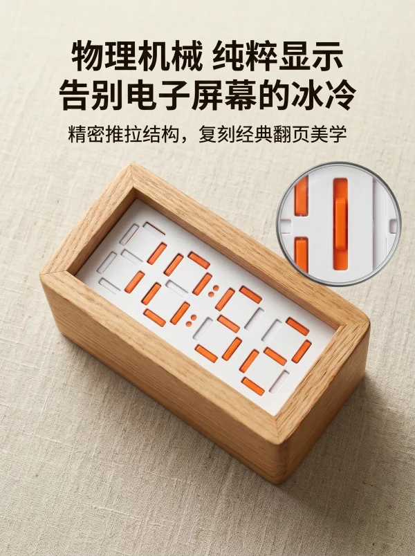 B-Mechanical Push-Pull Flip Clock