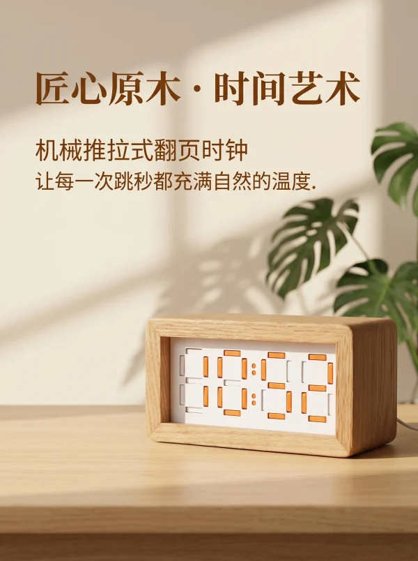 B-Mechanical Push-Pull Flip Clock